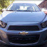 Защита радиатора "Standart" Chevrolet Aveo (2011-2015) верх, чёрная купить недорого с доставкой в Орел