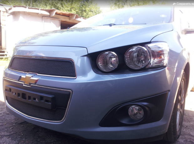 Защита радиатора "Standart" Chevrolet Aveo (2011-2015) верх, чёрная купить недорого с доставкой в Орел