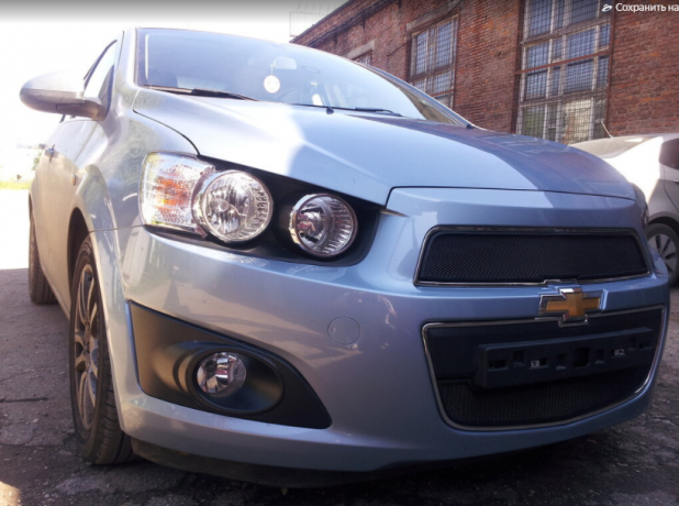 Защита радиатора "Standart" Chevrolet Aveo (2011-2015) верх, чёрная купить недорого с доставкой в Орел