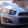 Защита радиатора "Standart" Chevrolet Aveo (2011-2015) верх, чёрная купить недорого с доставкой в Орел