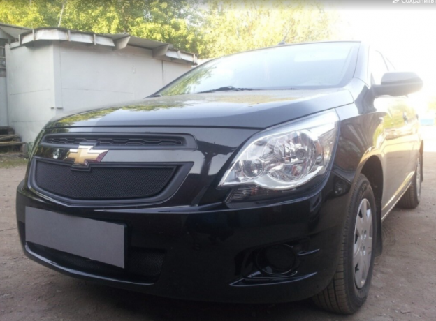 Защита радиатора "Standart" Chevrolet Cobalt (2013-н.в.) низ, чёрная купить недорого с доставкой в Орел