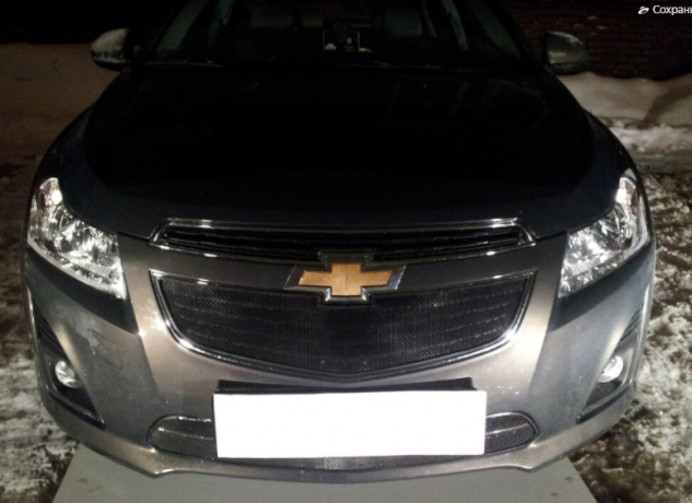 Защита радиатора "Standart" Chevrolet Cruze (2012-2015) верх, чёрная купить недорого с доставкой в Орел
