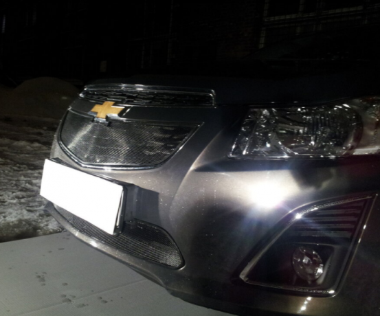Защита радиатора "Standart" Chevrolet Cruze (2012-2015) верх, чёрная купить недорого с доставкой в Орел