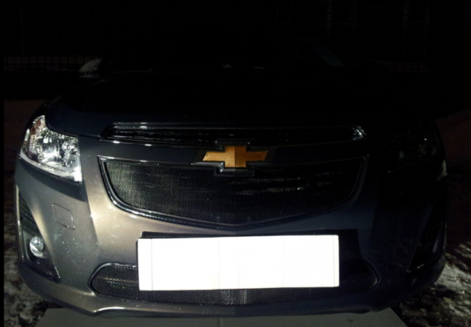 Защита радиатора "Standart" Chevrolet Cruze (2012-2015) верх, чёрная купить недорого с доставкой в Орел