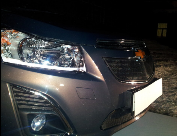 Защита радиатора "Standart" Chevrolet Cruze (2012-2015) верх, чёрная купить недорого с доставкой в Орел