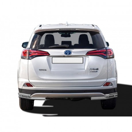 Защита заднего бампера «Уголки двойные» (d51/40) для Toyota RAV4 рестайлинг, (2015-н.в.)(Окрашенное) купить недорого с доставкой в Орел