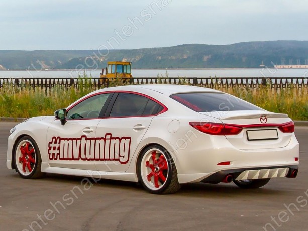 Диффузор заднего бампера var №4 (с килями) для Mazda 6 (2013 - н.в.) купить недорого с доставкой в Орел