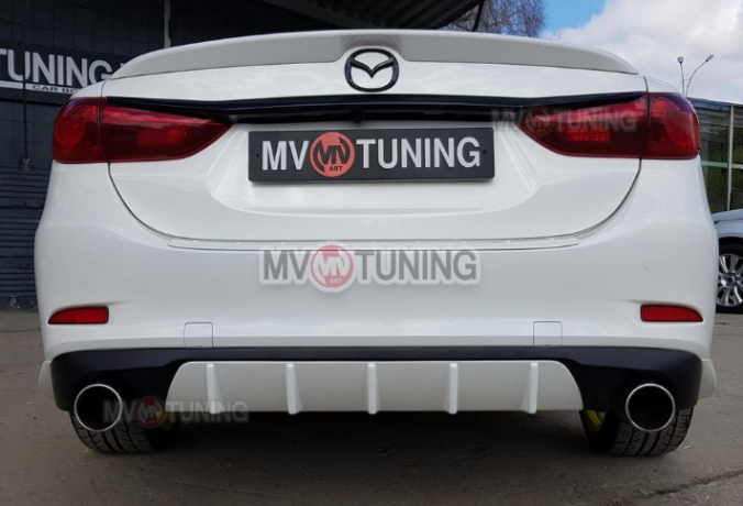 Диффузор заднего бампера var №4 (с килями) для Mazda 6 (2013 - н.в.) купить недорого с доставкой в Орел