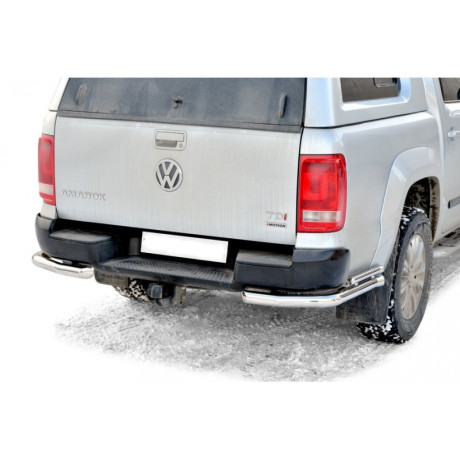Защита заднего бампера «Уголки двойные» (d63,5) для Volkswagen Amarok (2010-2016)(Нерж. Сталь) купить недорого с доставкой в Орел