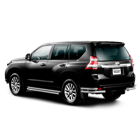 Защита заднего бампера двойная угловая d63/51мм (НПС) Toyota Land Cruiser Prado 150 (2013-2016 г.в.) купить недорого с доставкой в Орел