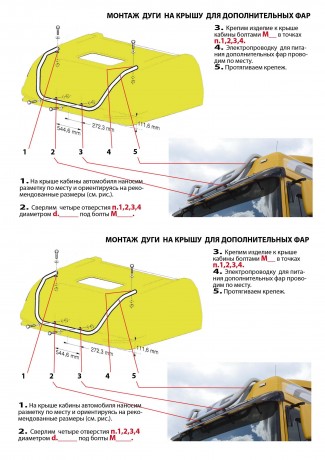 Дуга на крышу для дополнительных фар DAF FT XF105.410-460 (2008-2013)(Окрашенное) купить недорого с доставкой в Орел