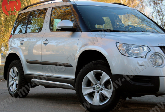 Накладки на пороги для Skoda Yeti (2009-2018)(на City не подходит) купить недорого с доставкой в Орел