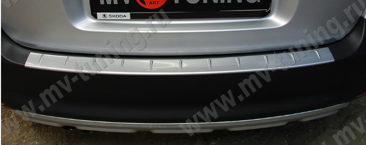 Защитная накладка заднего бампера (под покраску) для Skoda Yeti (2009-2012) купить недорого с доставкой в Орел
