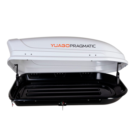 Автобокс YUAGO Pragmatic (тиснение) (EuroLock), белый, 410 л купить недорого с доставкой в Орел