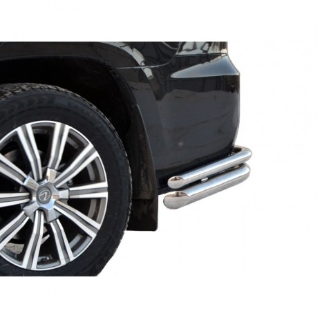 Защита заднего бампера «Уголки двойные» (d76\51) для Lexus LX 450d (2016-н.в)(Окрашенное) купить недорого с доставкой в Орел