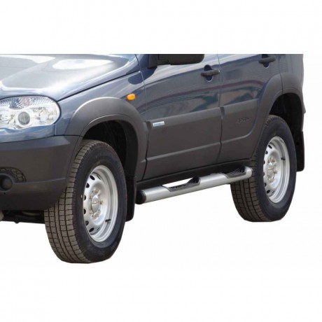 Защита порогов «Труба с проступью» металлическая заглушка B@3 2123 "Chevrolet Niv@" RS купить недорого с доставкой в Орел