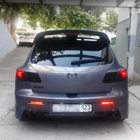 Накладки (клыки) на задний бампер Mazda 3, хэтчбэк (2003-2009), глянец купить недорого с доставкой в Орел