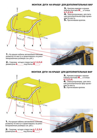 Дуга на крышу для дополнительных фар DAF FT XF105.410-460 (2008-2013)(Нерж. Сталь) купить недорого с доставкой в Орел